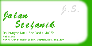 jolan stefanik business card